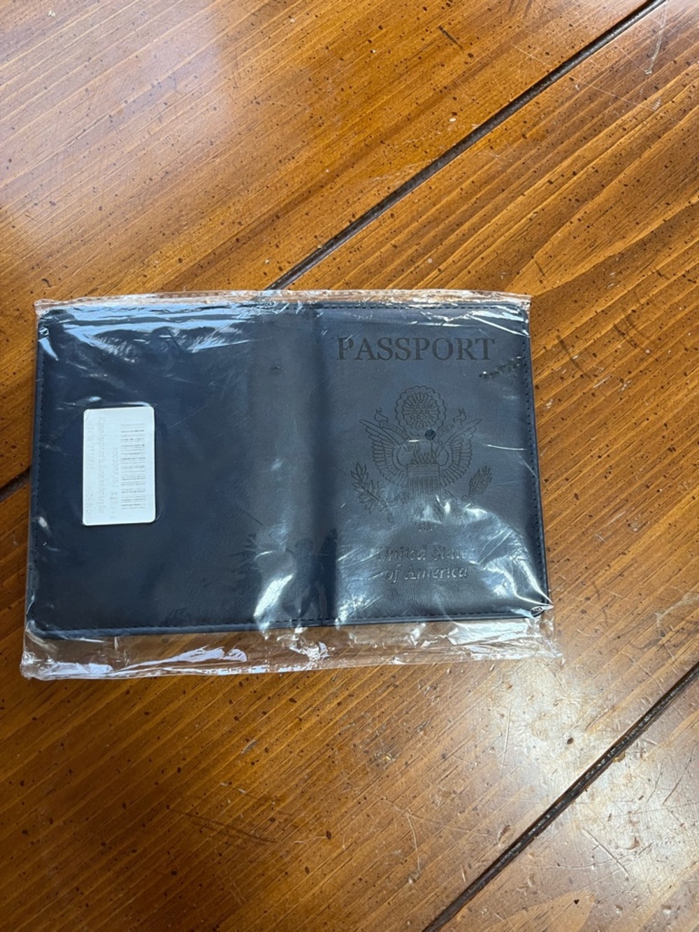 NEW Navy Blue Faux Leather US Passport Holder RFID Blocking Travel Wallet